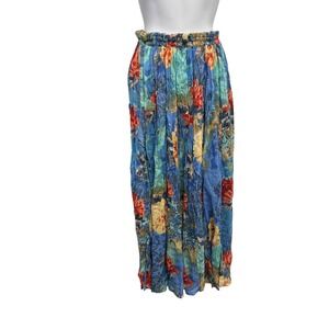 Floral Blue Maxi Skirt